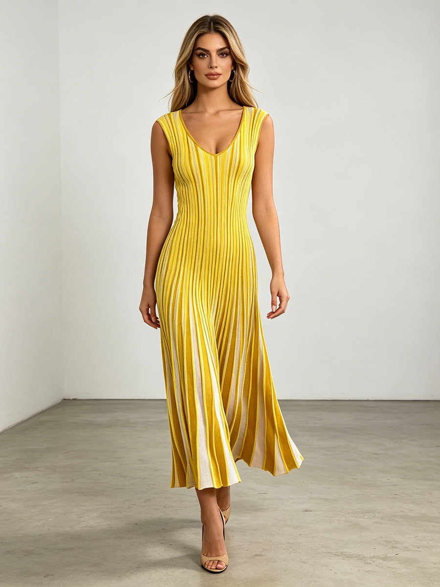 Elegant Mature Style Commuter Long Dress