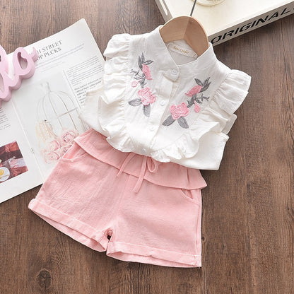 Meisjes katoenen T-shirt en shorts set