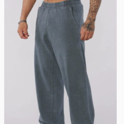 Men?s Loose Fit Straight-Leg Jogger Cotton Gym Pants