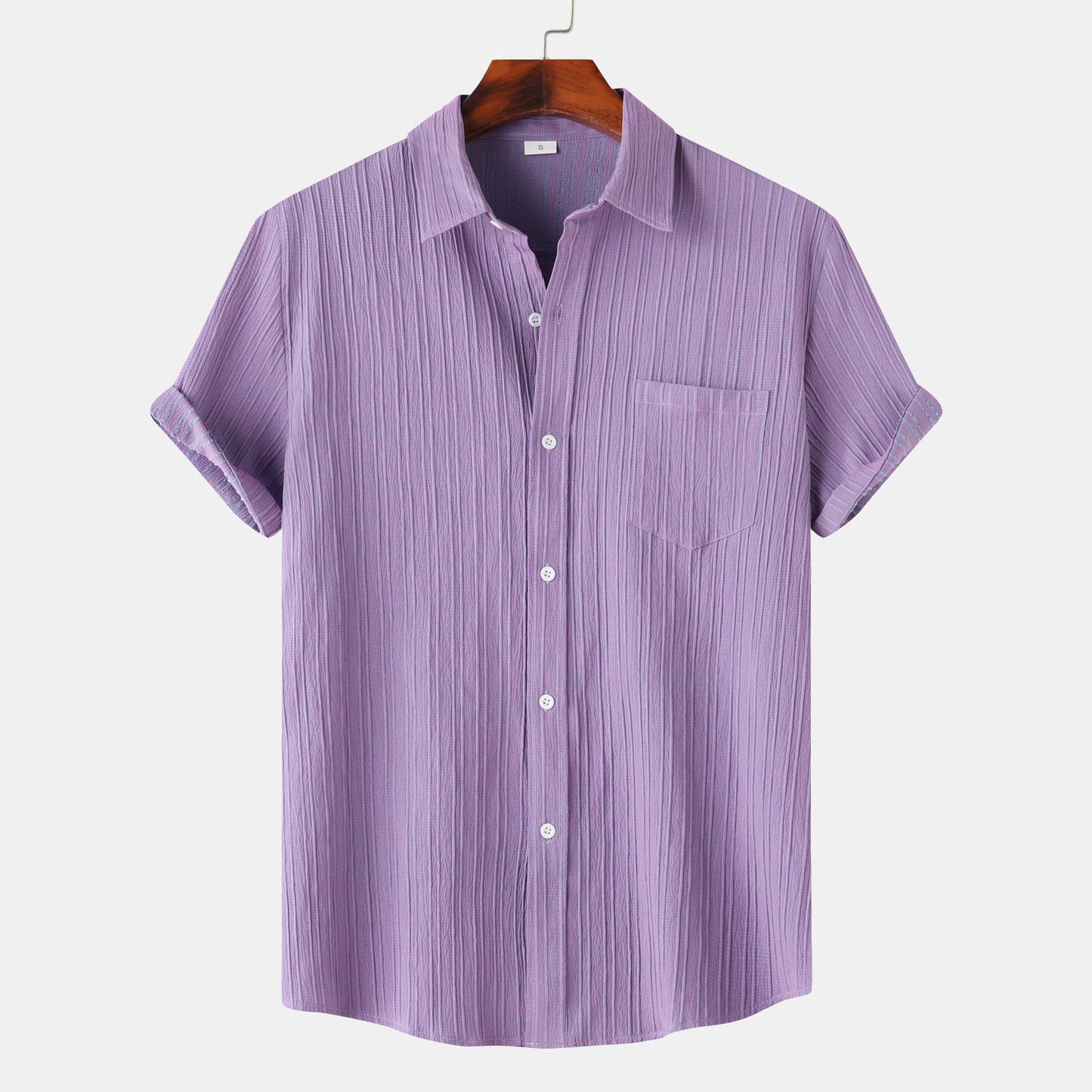 Mens Short Sleeve Lapel Shirt