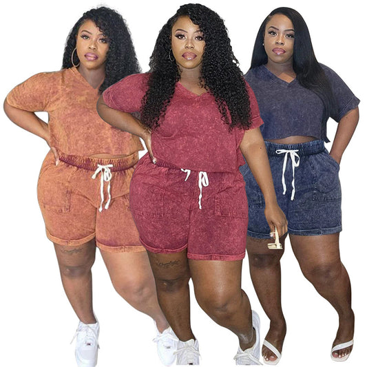 Short Sleeve Shorts Tether Casual Pants suit