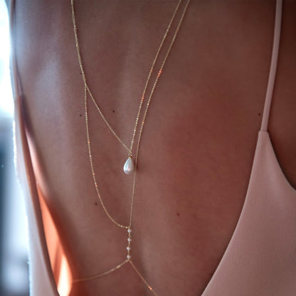 Pearl Rhinestone Body Chain