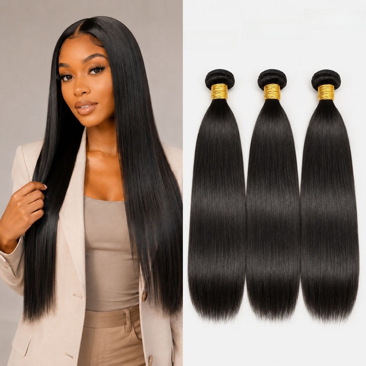 Synthetic and Real Hair Mixed Extensions