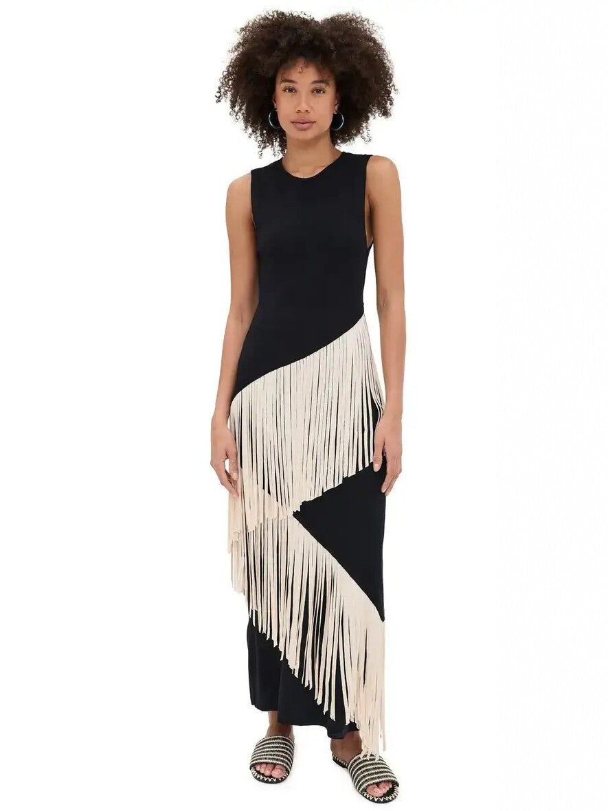 Asymmetrical Tassel Sleeveless Bohemian Dress