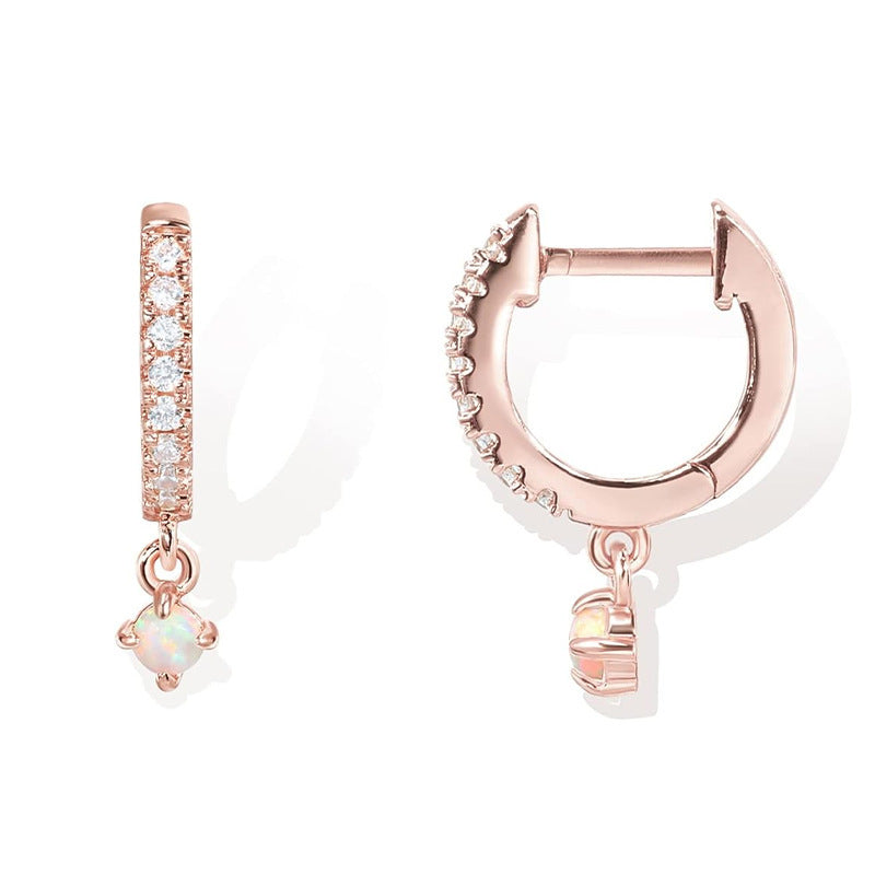Brass Electroplated Zircon Stud Earrings