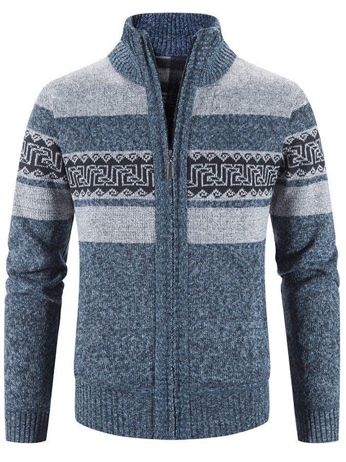 Casual gebreide cardigan met kleurblokprint