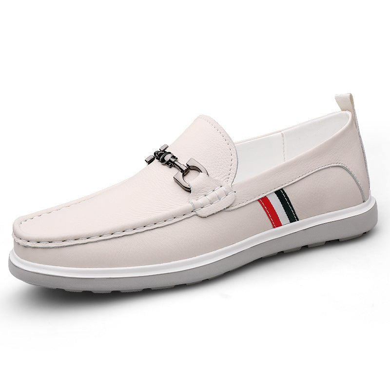 Spring Low-Cut Slip-On Genuine Leather First-Layer Cowhide Shoes