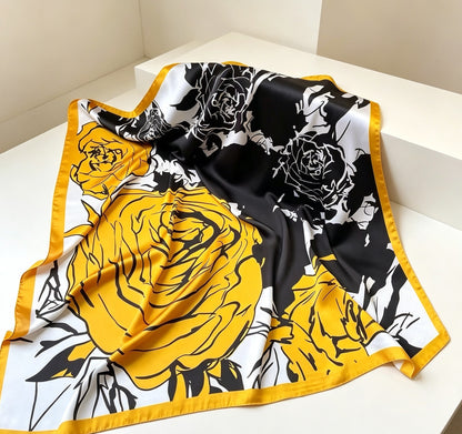 Women's Lijin Satin Scarf Floral Print Shawl