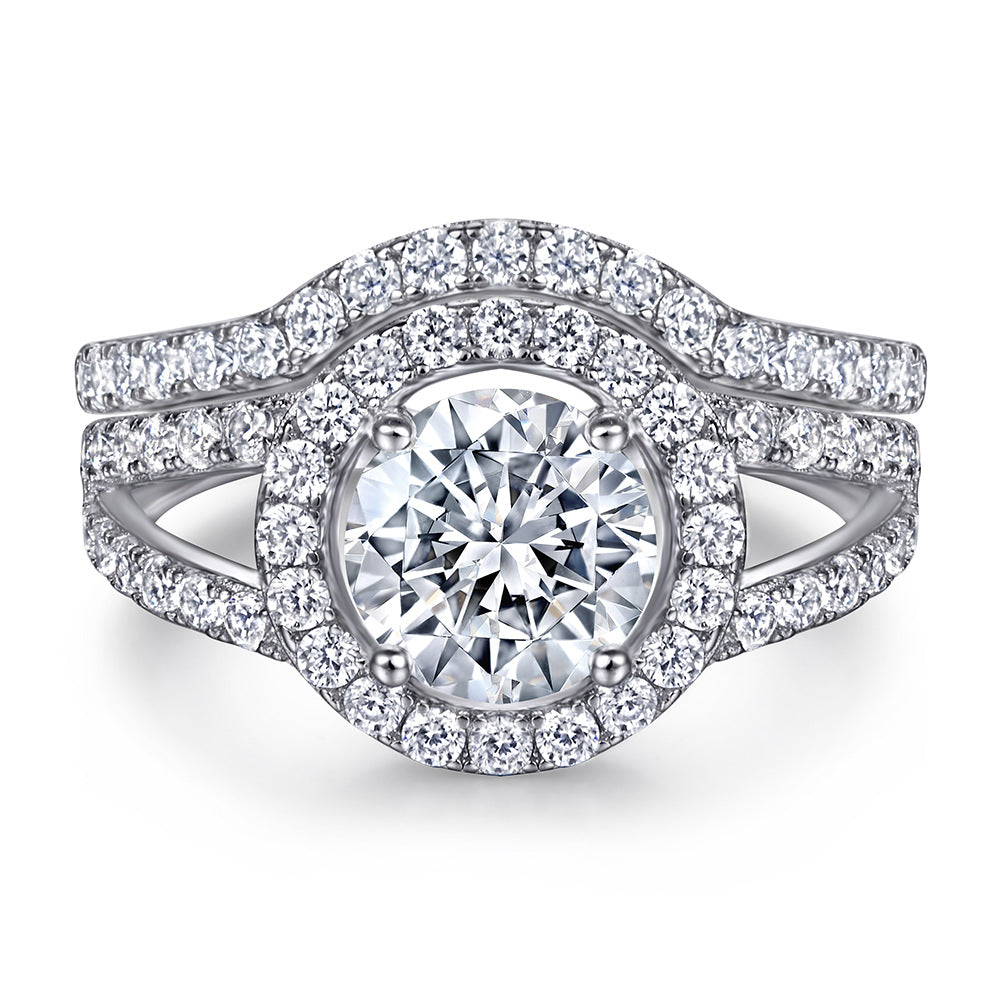 Stapelbare ring van sterling zilver met zirkonia