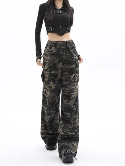 Camouflage High Waisted Wide Leg Pants