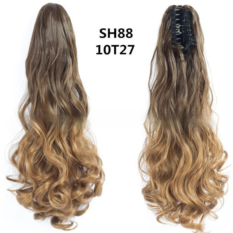 Synthetic Colorful Long Curly Hair Clip Ponytail