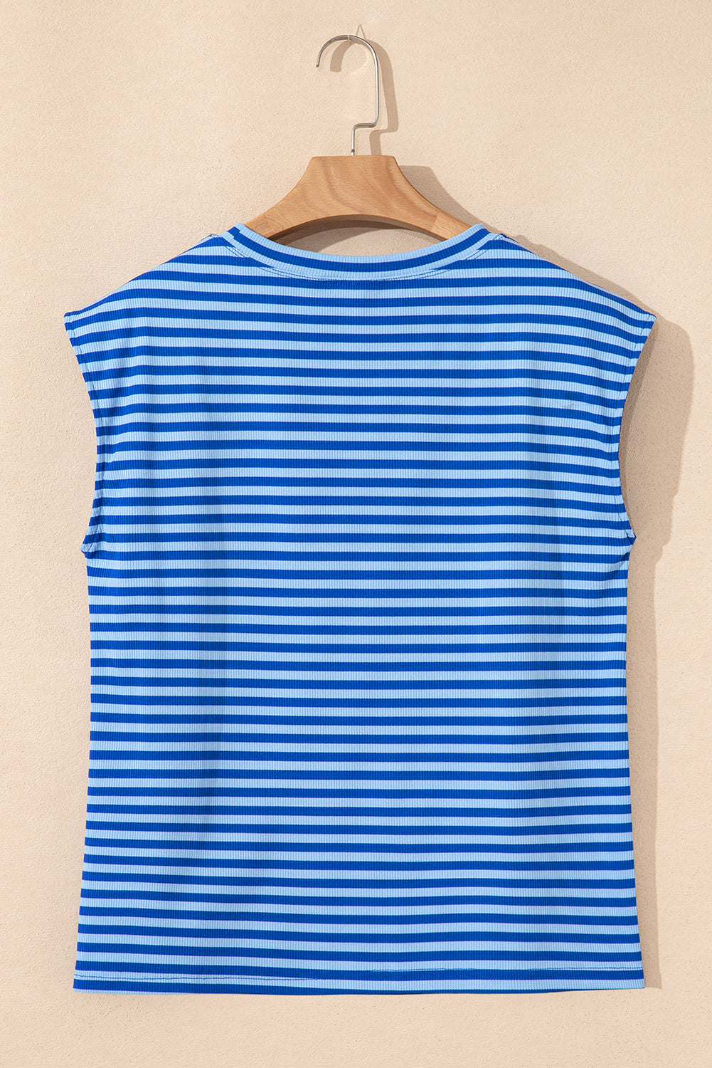 Gestreepte T-shirt met ribboord korte mouwen en ronde hals