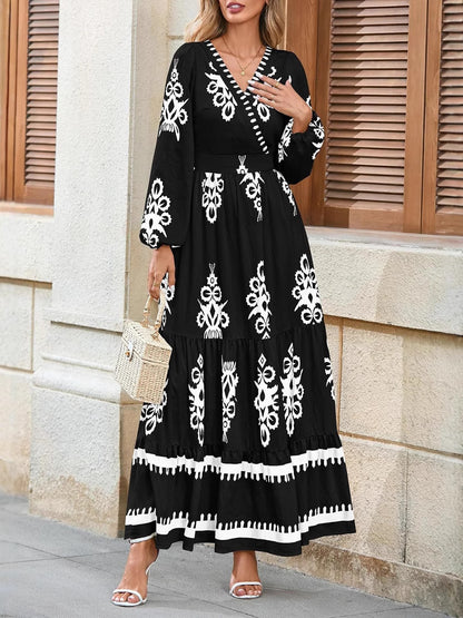 Bohemian Floral Long Sleeve Dress
