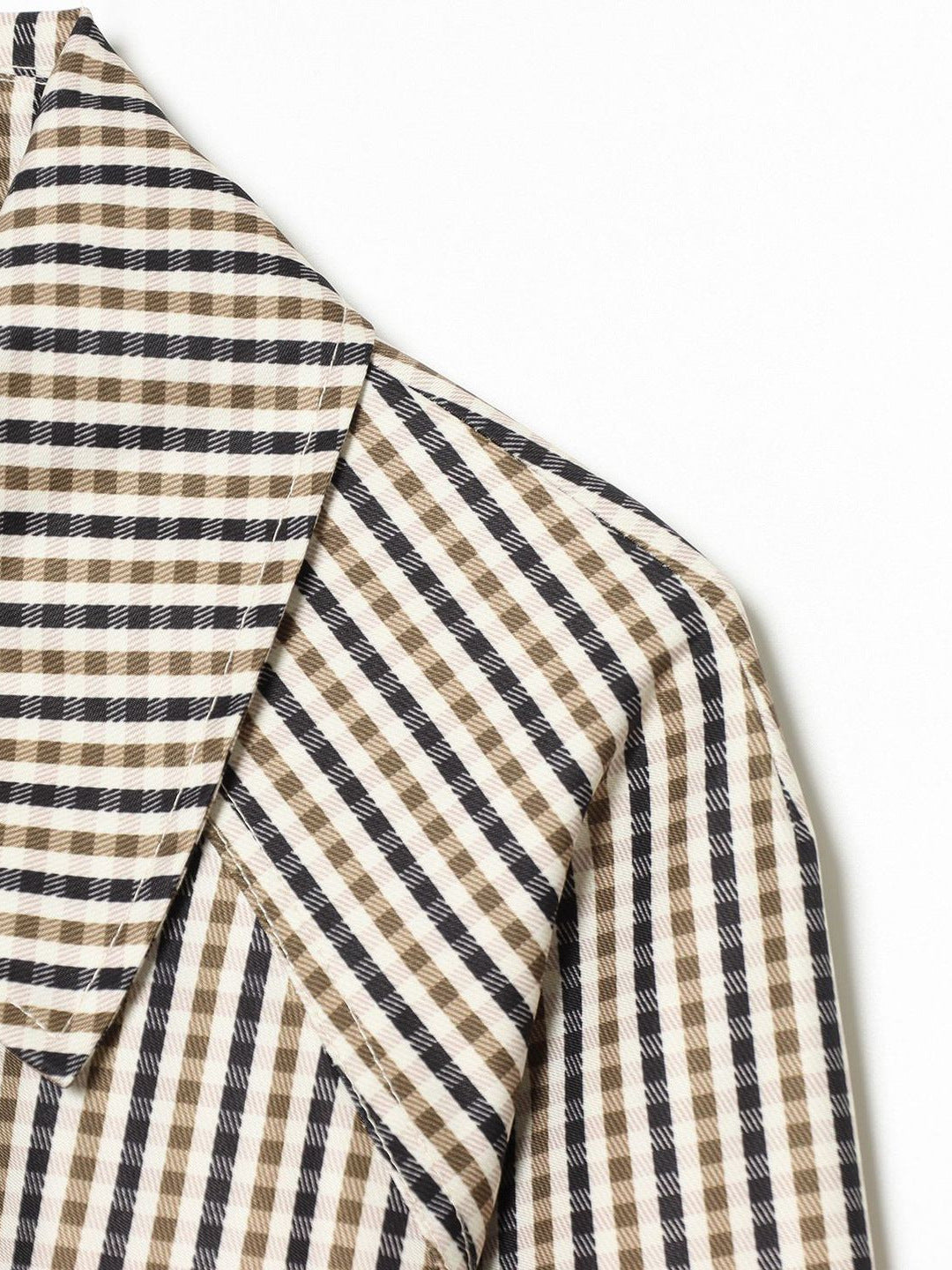 Vintage Plaid Long Sleeve Coat