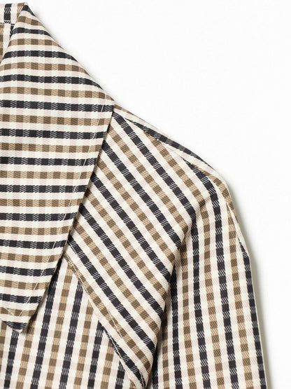 Vintage Plaid Long Sleeve Coat