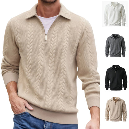 Jacquard Half Zip Sweatshirt