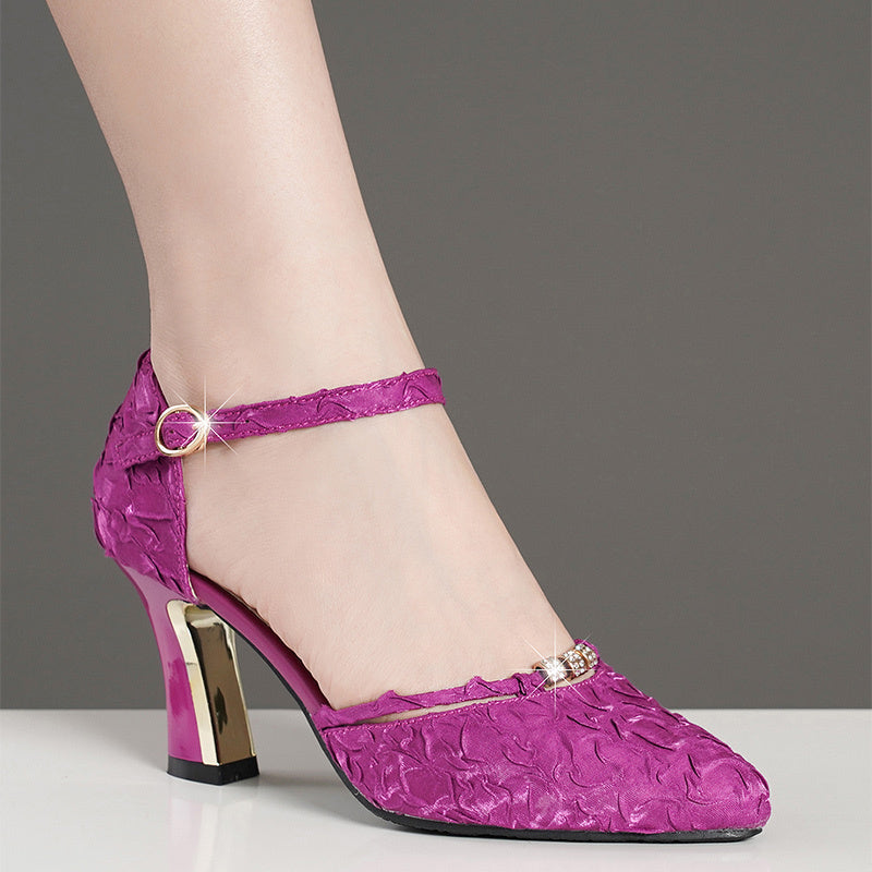 Dames satijnen feestelijke pumps