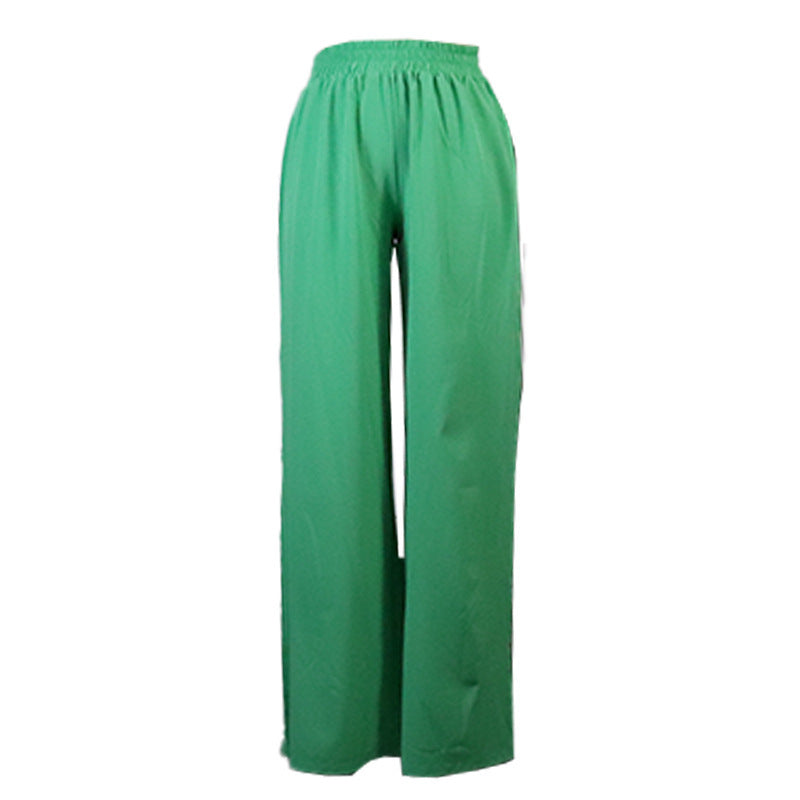 Dames effen overhemd en broekset