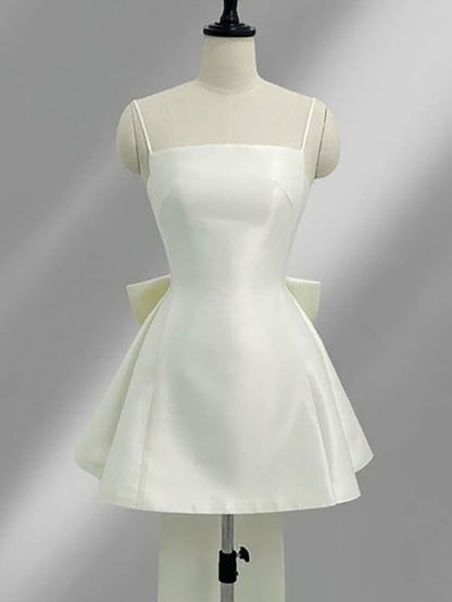 Elegant Satin Bow Evening Dress
