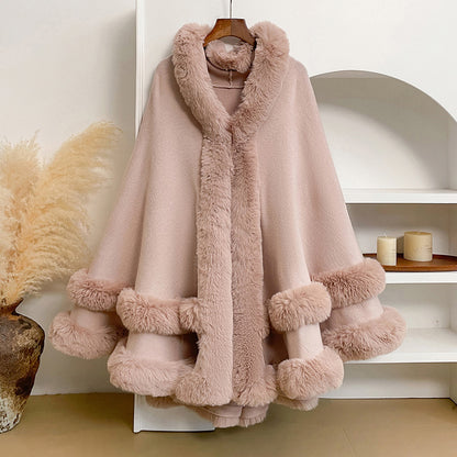 Cashmere knitted cardigan shawl cape coat