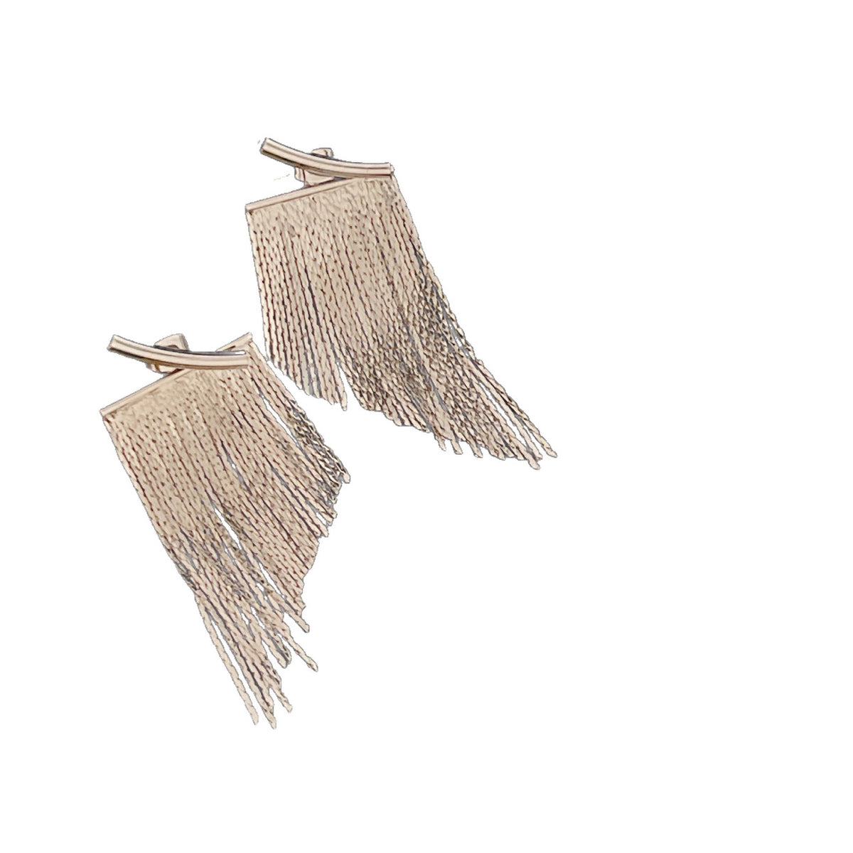Metal snake bone chain fringed earrings
