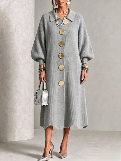 Womens Polo Collar Knit Dress