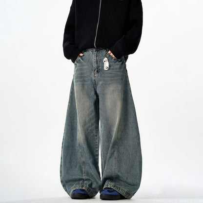 Washed Denim Baggy Pants