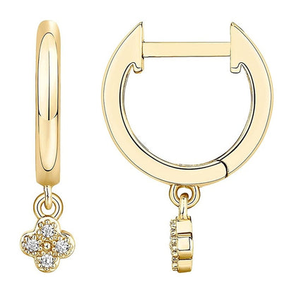 Brass Electroplated Zircon Stud Earrings