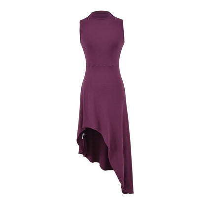 French Style High Collar Sleeveless Dress