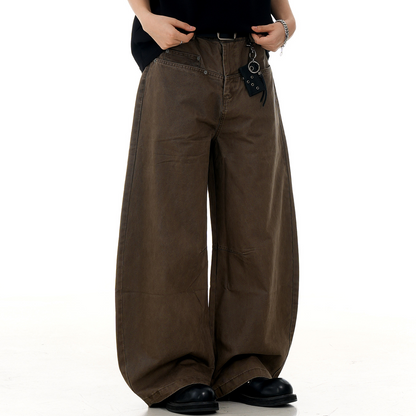 Slimming wide-leg casual trousers