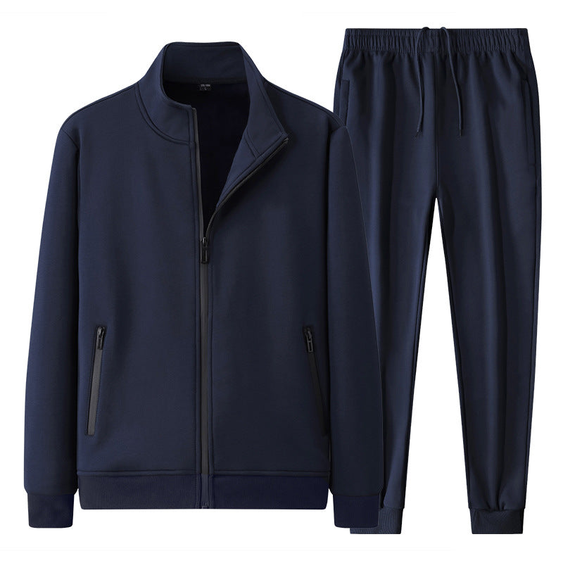 Men's Cotton Casual Suit Jacket and Trousers Set