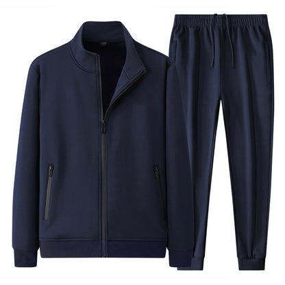 Men's Cotton Casual Suit Jacket and Trousers Set