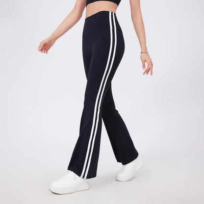 American Hot Girl joggingbroek met hoge taille strepen en wijde pijpen