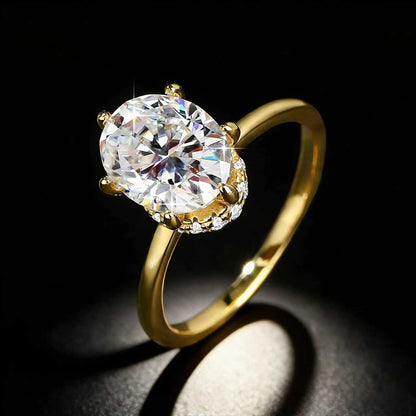 Oval Moissanite Ring Light Luxury Wedding Ring for Women
