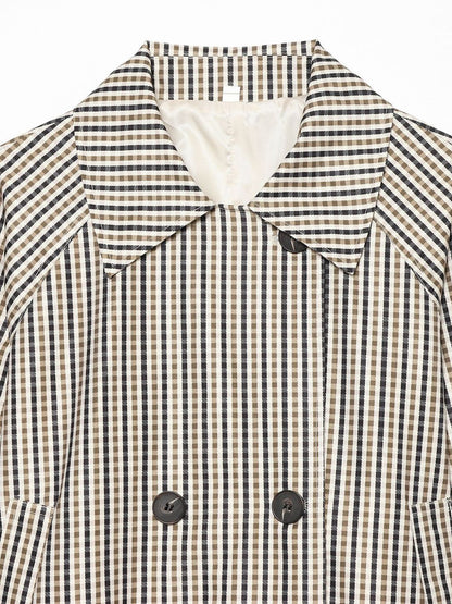 Vintage Plaid Long Sleeve Coat