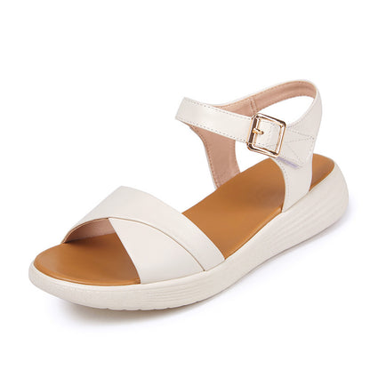 Women's Genuine Leather Buckle Strap Sandals