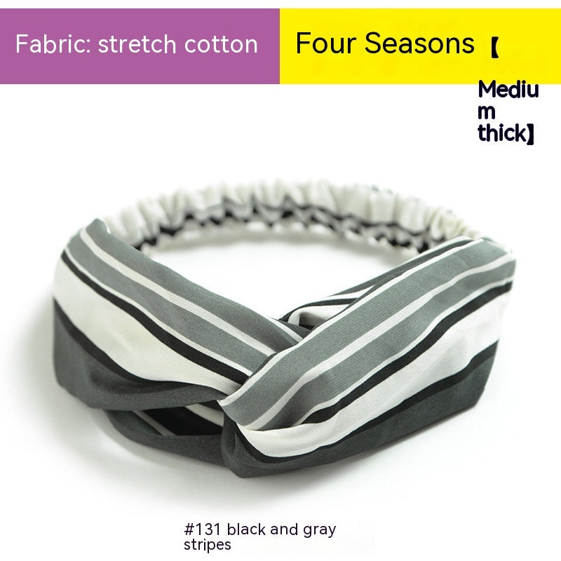 Elastische gekruiste chiffon hoofdband in Boheemse stijl