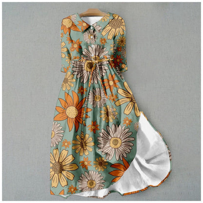 Elegant French Style Polyester Midi Dress