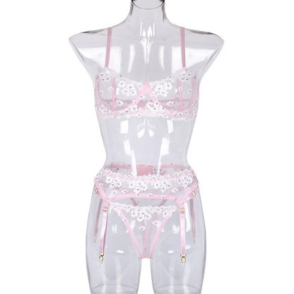 Mini Flowers Stalen Ring Borduurwerk Driedelige Set