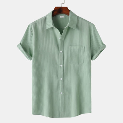 Mens Short Sleeve Lapel Shirt