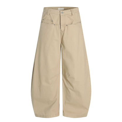 Slimming wide-leg casual trousers