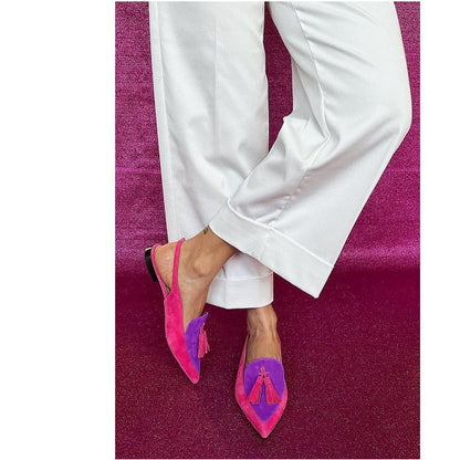 Womens Pointed Toe Tassel Sandals