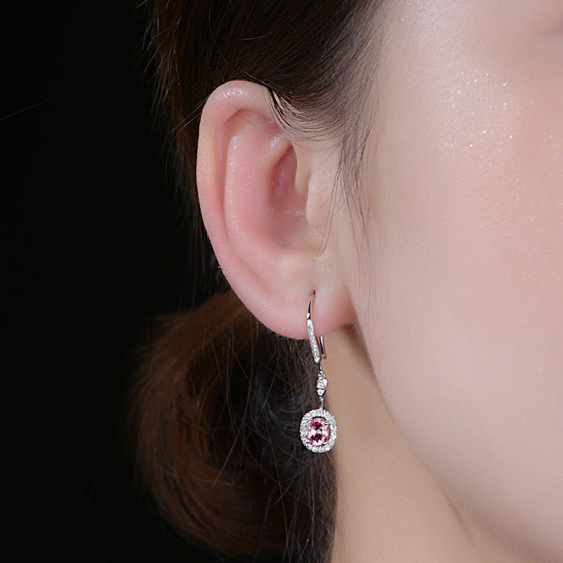 Echte saffierkleurige edelstenen lange oorbellen