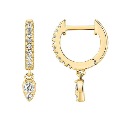 Brass Electroplated Zircon Stud Earrings