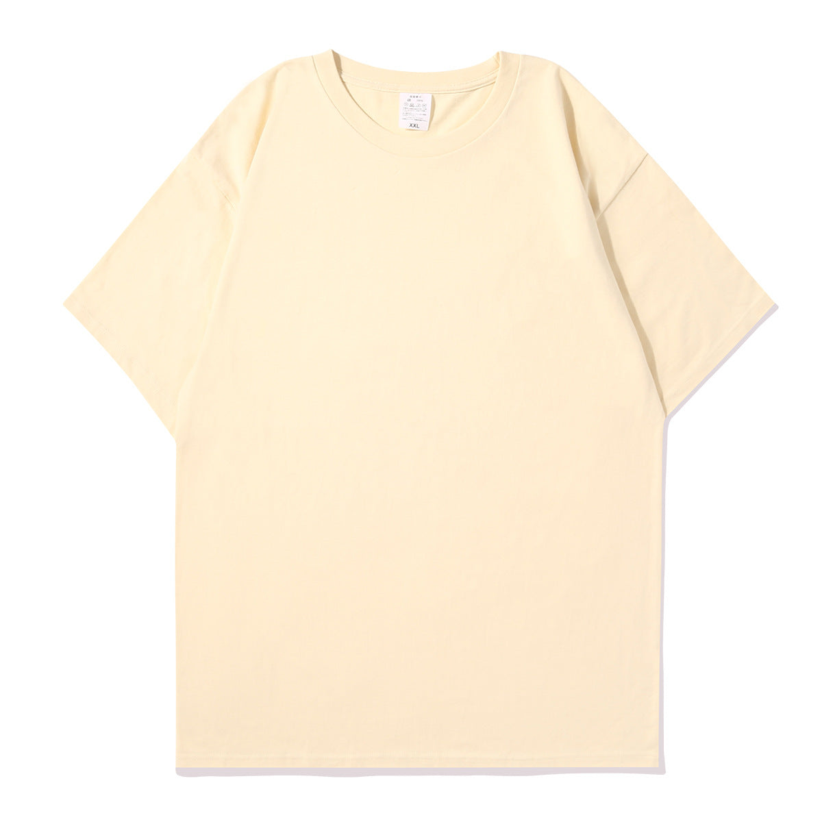 small neckline cotton loose short sleeve solid color bottoming T-shirt