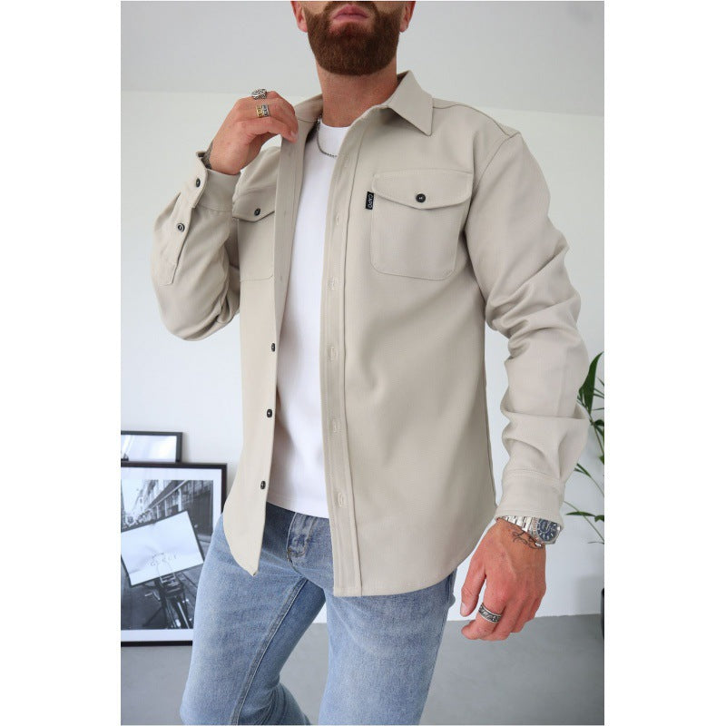 Men's Casual Long Sleeve Slim Fit Cotton Shirt