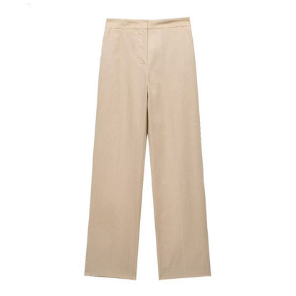 Linnen dubbelrijs pakjas vest rechte broek