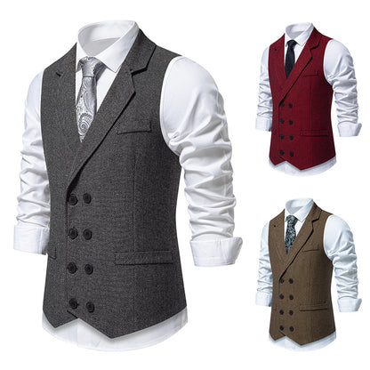 Mens Herringbone Tweed Vest