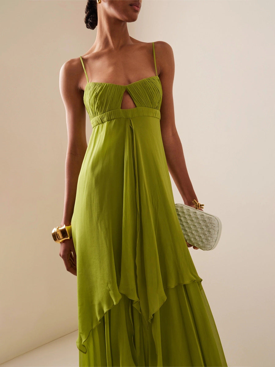 Fashionable Strapless Halter Long Dress
