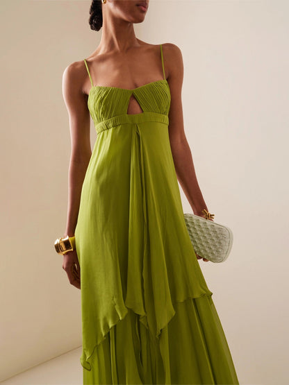 Fashionable Strapless Halter Long Dress